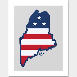 Stars and Stripes Maine Posters and Art